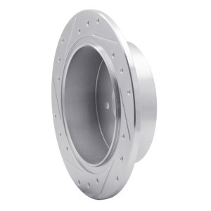 Subaru Impreza Brake Rotor (1) - Rear Right - R1 Concepts - Drilled & Slotted - Silver - `12-`23